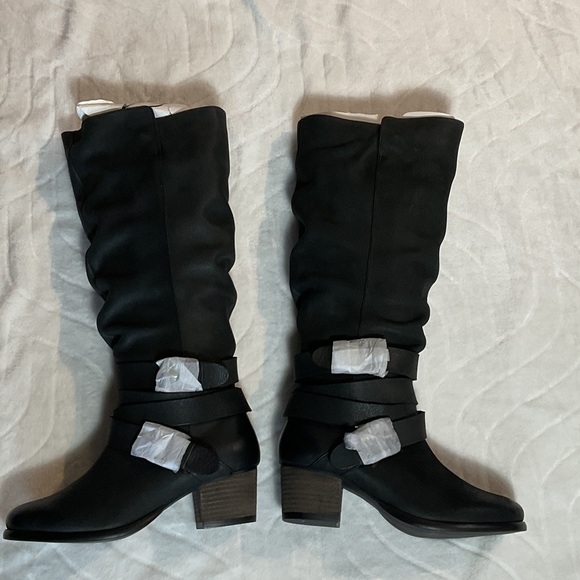 Elizabeth ann Shoes - Elegant Black leather Heeled Boots for Women NEW